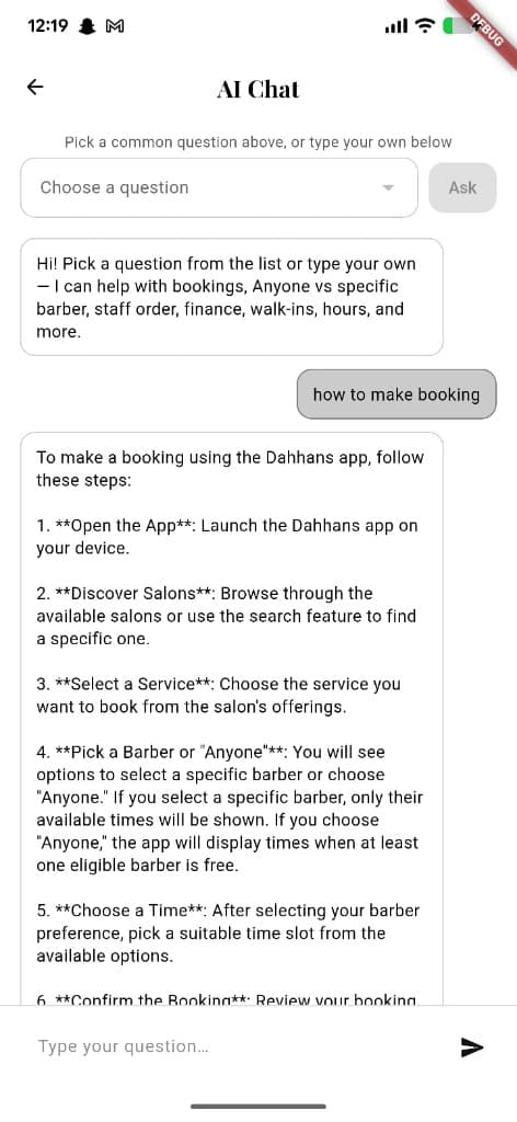 Reserveo AI Chat — in-app customer support