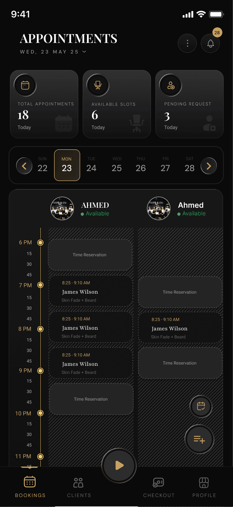 Reserveo business calendar