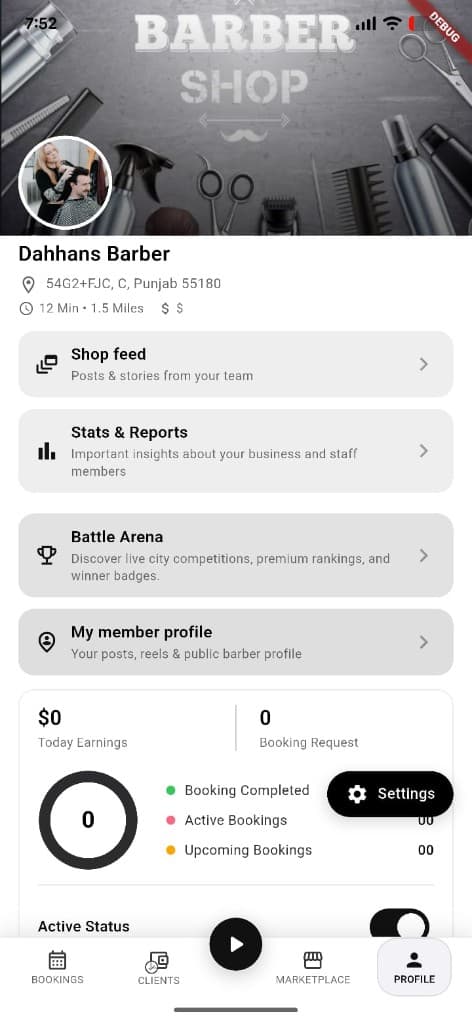 Reserveo shop owner profile
