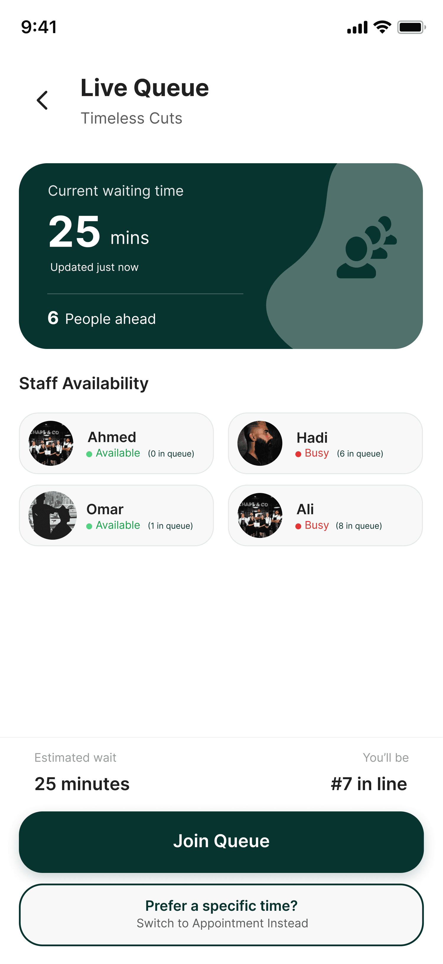 Reserveo live queue